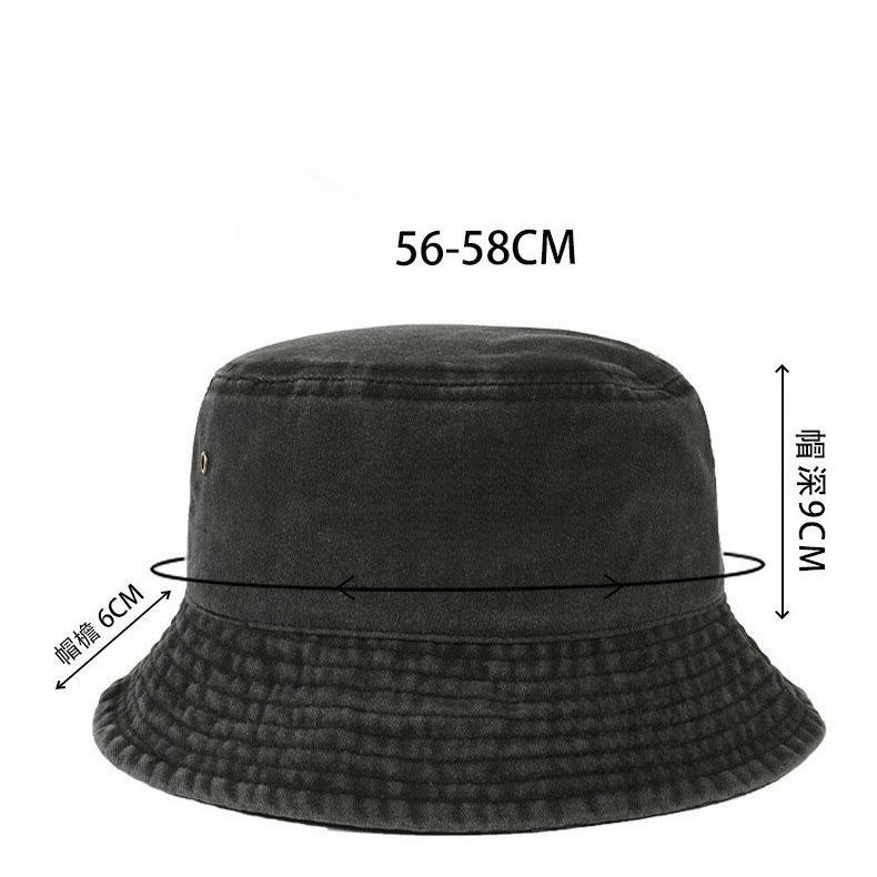 Solid Color Washed Denim Bucket Hat Women Men Retro Wide Brim Fisherman Cap Summer Outdoor Girls Lady Panama Sun Hat Bob Caps