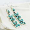 Arizona Turquoise Hanging Earrings, Dangle Earrings, 925 Sterling Silver Earrings, Flower Earring, Gift for Daughter, Birthday Earrings