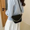 Chic Fall 2023 Retro Bucket Shoulder Bag For Women Pu Leather Chain Crossbody