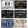 Putuo Decor Restroom Retro Tin Signs Vintage Bathroom Plaque Metal Plates Wall Art Posters Decoration for Toilet Iron Paintings