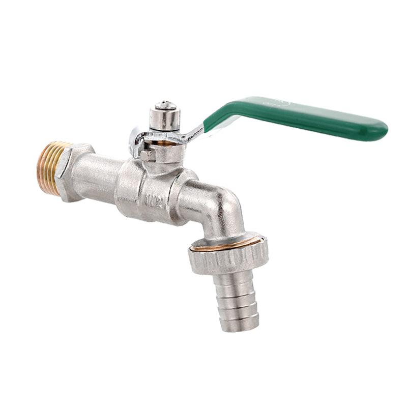 1/2'' 20mm Garden Lever Tap Outdoor Water Faucet Long Handle 1-Way Ball Valve Shut Off with Connecter for IBC Tank