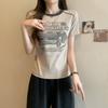 Summer pure cotton Short Sleeve T-Shirts for Women harajuku letter print Simple Casual slim Soft All-Match y2k Tops Tees Fashion
