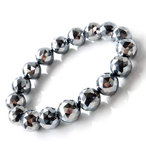

[GOLD STONE] Terahertz Crystal Star Cut 100-Face Bracelet, 12mm, 99.9999% Purity, Includes Exclusive Box, Inner Diameter Approximately 19cm