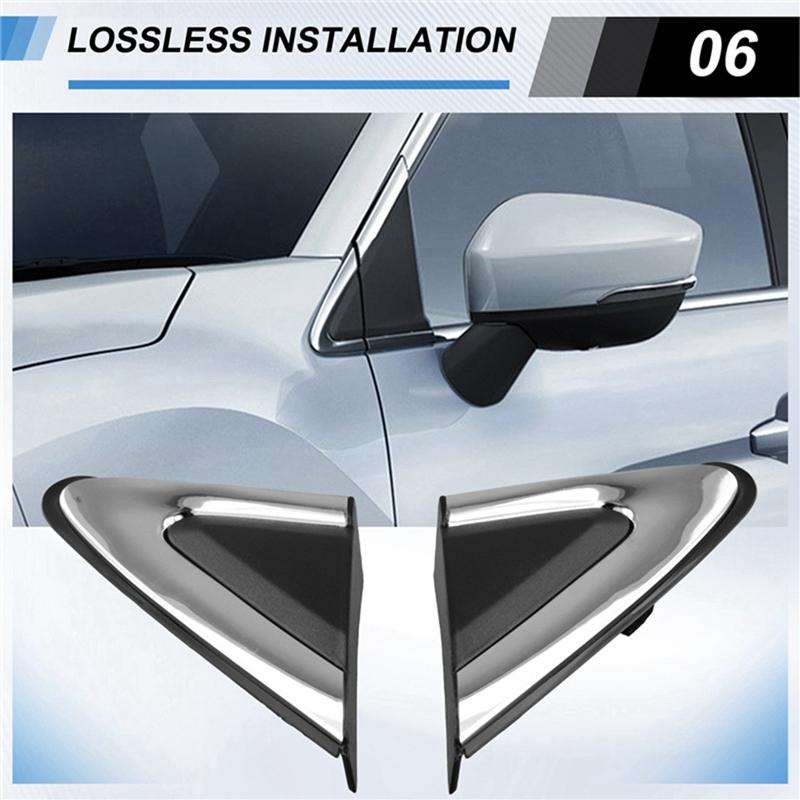 A58X-For Mitsubishi Eclipse Cross 2018- Side Mirror Triangle Fender Corner Cover Triangle Window Garnish Panel