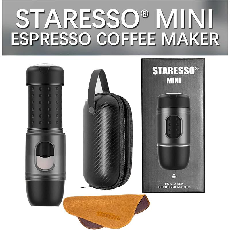 STARESSO Mini Travel Coffee Maker,2IN1 Portable Espresso Machine,Travel Gadgets Perfect for Travel,Camping,Hiking
