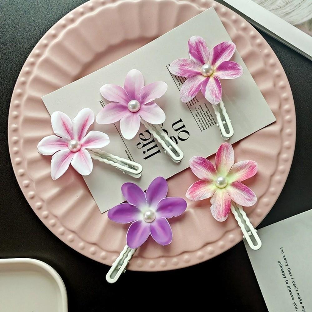 10Pcs Multicolor Duckbill Hair Clip Orchid Floral Hair Clip Gifts Side Bangs Clip Hair Accessory