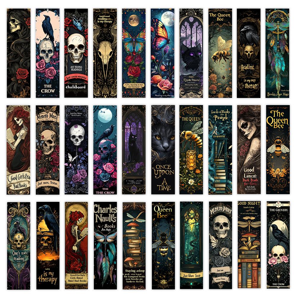 32pcs, Skull Bookmark, Back to School Season, Christmas, Halloween, Teacher's Day, Suitable for Readers and Birthday Gifts.