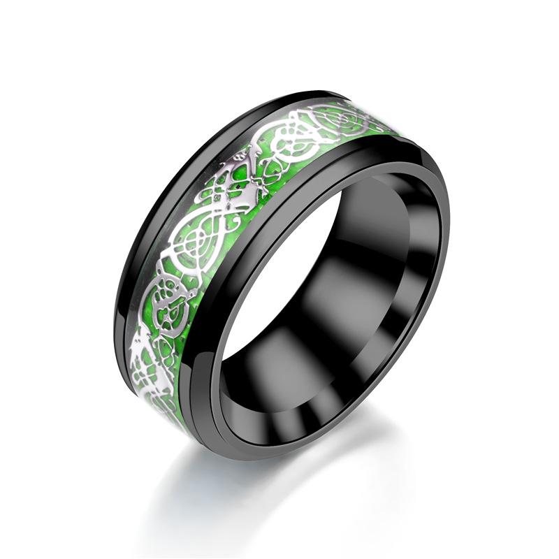 Classic 8mm Black Tungsten Wedding Celtic Dragon For Men  Stainless Steel Red Carbon Fiber Ring Band