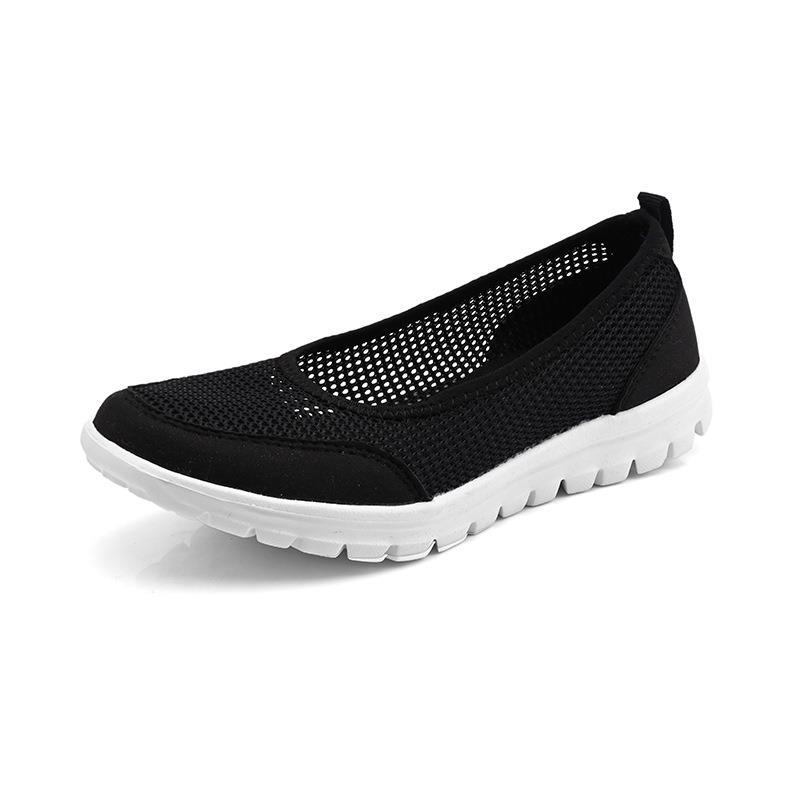 

2024 new large size breathable hollow women s shoes mesh surface light walking shoes large size fashion shoes light mouth shoes 35 чёрный