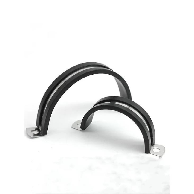 2Pcs 8-50MM 304 Stainless Steel Rubber Lined U Clips Cable Mounting Hose Pipe Clamp Mikalor