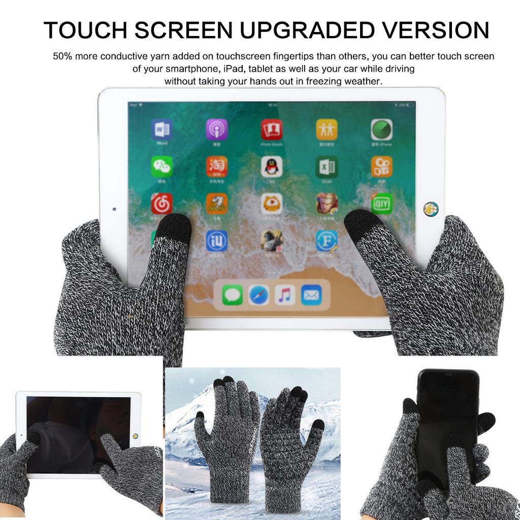Knitted Warm Winter Thickened Non-slip Woolen Men's and Women's Outdoor Cycling Touch Screen Wear-resistant Breathable Windproof Gloves