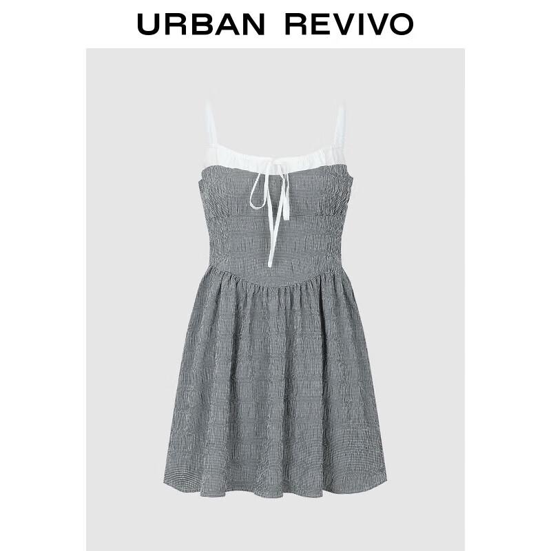 

Женское классическое платье-майка в черную клетку UR XL