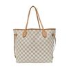 [Folosit] Geantă de umăr Tote Neverfull Medie din pânză acoperită albă cu model carouri, cu accesorii aurii și husă - Bună #1HFW6G3