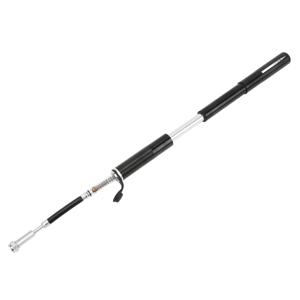 ENLEE Mini Bicycle Tire Pump with Barometer Telescopic Hose for American Valve Presta Value