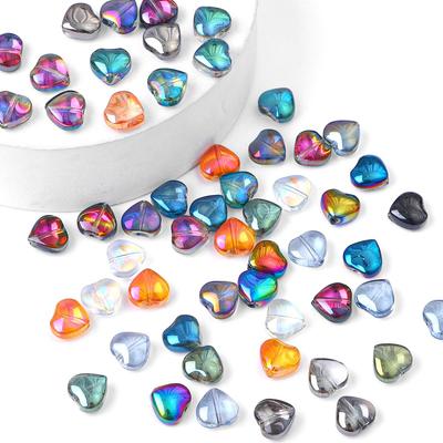 20 buc/pungă 10 mm, culori speciale strălucitoare, din sticlă de cristal, în formă de inimă, mărgele de farmec pentru colier, brățară, cercei, fabricare de bijuterii DIY