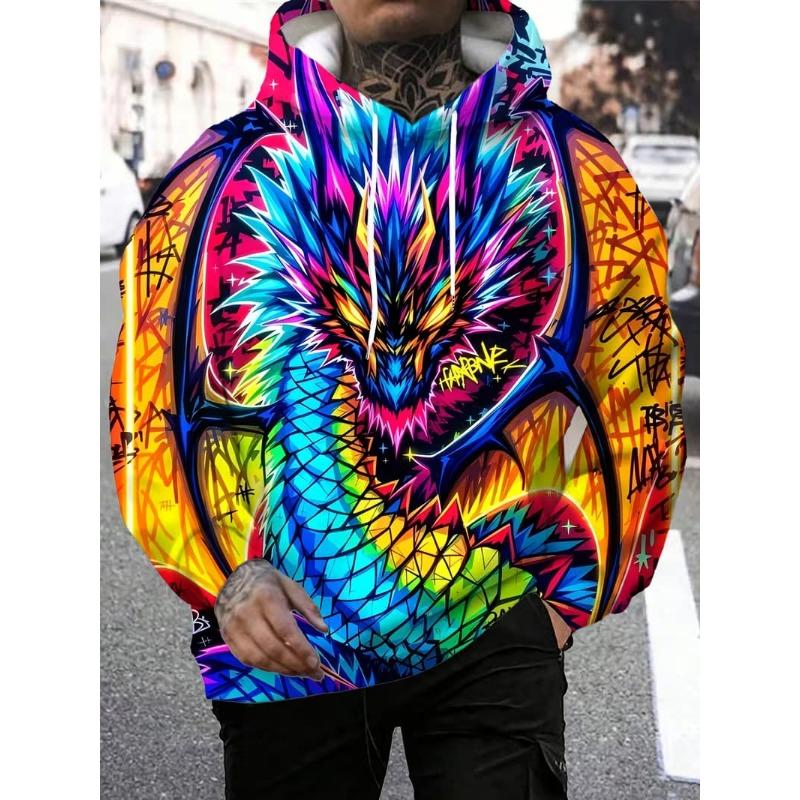 Men's Hooded Sweatshirt Printed with Argentina Flag Trendy Pattern