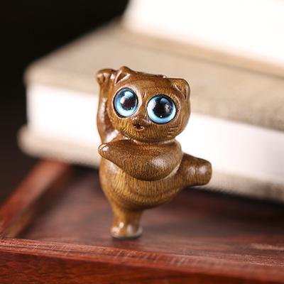 Mini Ornamenti Danzanti Gatto Piccolo Carino Decorazioni Articoli in Miniatura Creativi Ciondolo Fai da Te Gatto del Valzer Souvenir in Legno Regalo di Compleanno