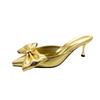 Fashion New Baotou Stiletto High-heeled Shoes Spring and Summer Pointed Toe Shallow Mouth Temperament Bow Non-slip Cool Slippers