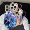 Phone Case: 2D Flat Lambskin Suitable for iPhone 18 17 16 15 14 13 Pro Protective Case, Blue Splash, Christmas and Halloween Gift