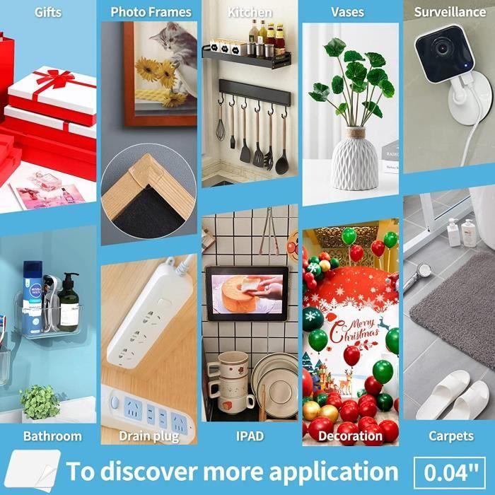 Ruban adhésif double face - 3 m - Amovible - Réutilisable - Lavable