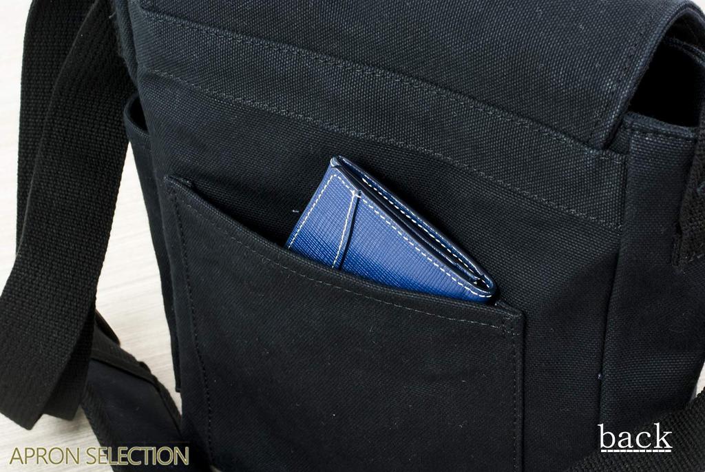 Hinomoto Canvas Shoulder Bag, Canvas Flap Shoulder Bag No. 105 (Black)