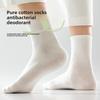 Cotton Men's Pure Short Socks for Spring and Summer, Anti-bacterial, Gray, Thin, Odor-resistant, Sweat-absorbent, Without Bones