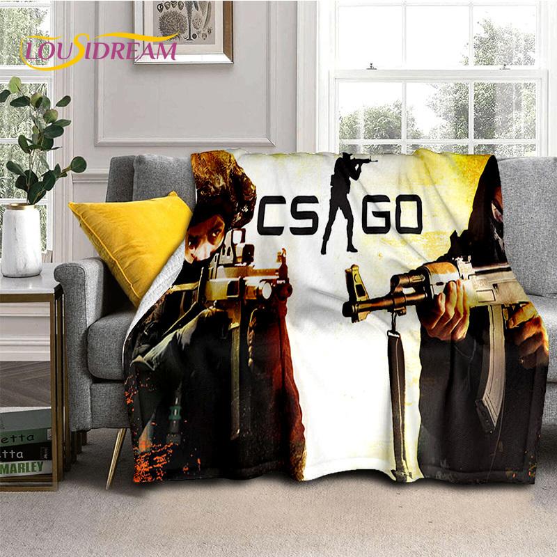 CS GO, Counter Strike Hra Hráč Měkké Flanelové Deky, Deku na Přikrytí Pohodlná Deka na Piknik Postele Pohovku Domov Ložnice Dárky