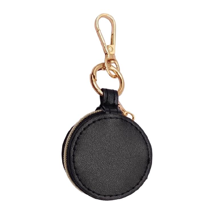 

Convenient Keychain Jewelry Holder PU Leather Ring Case for Secure Storage of Accessories in a Compact Travel Size чорний