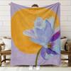 Contemporary Floral Print Fleece Blanket - Soft Breathable Polyester, High-Definition Digital Print, All-Season Cozy