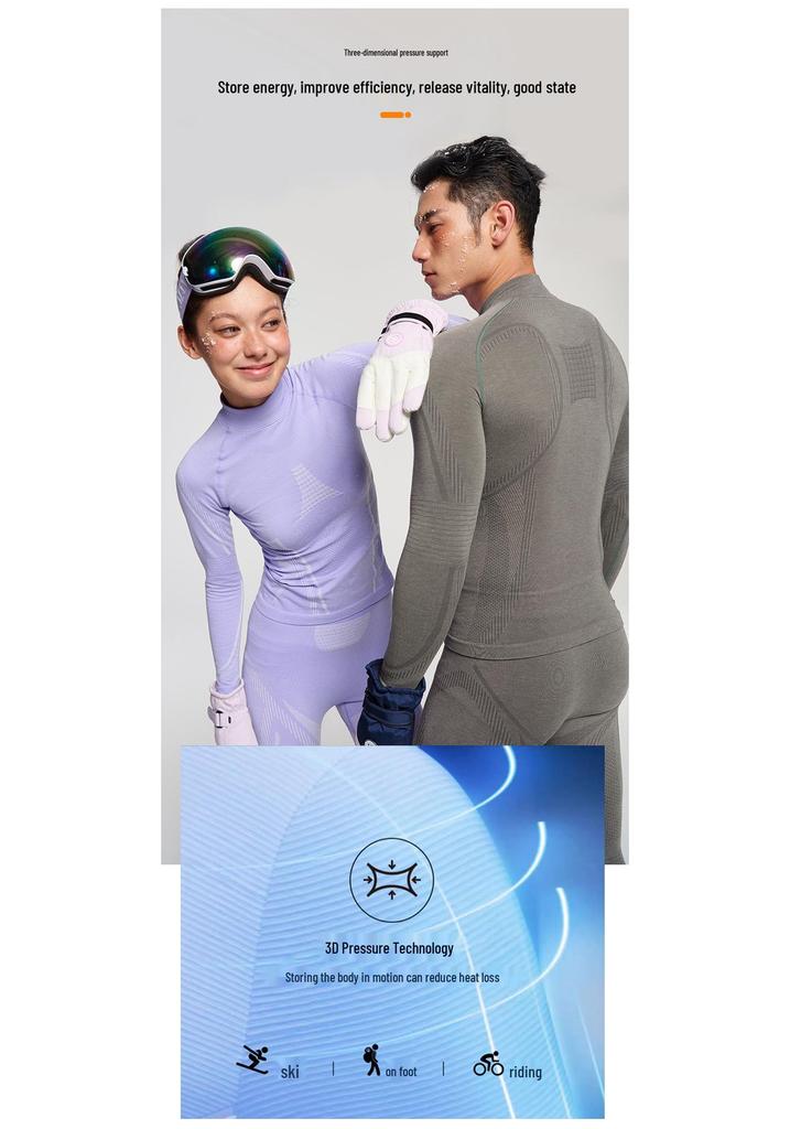 Men's & Women's Quick-Dry Skiing Cycling Hiking Sweat-Wicking Warm Thermal Underwear Set for Autumn/Winter