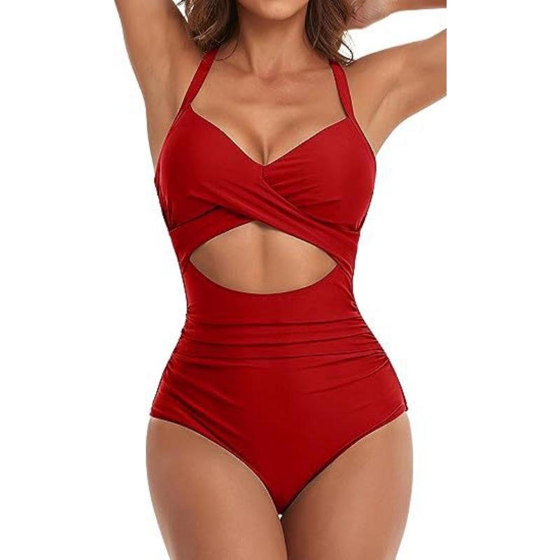 One-piece SSwimsuit for Women, European and American Backless Splicing Sexy Bikini Swimsuit