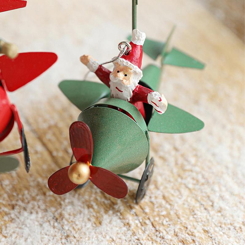Retro Demir Noel Kolye Antika Tarzı Noel Baba Uçak Noel Ağacı Asılı Dekorasyon Süsler Parti Dekor
