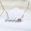 [MiNG HUANG] Freshwater Pearl Necklace SV925 4-5mm Meihuang Jewelware Women's Genuine Pearl Wedding Party Silver Heart
