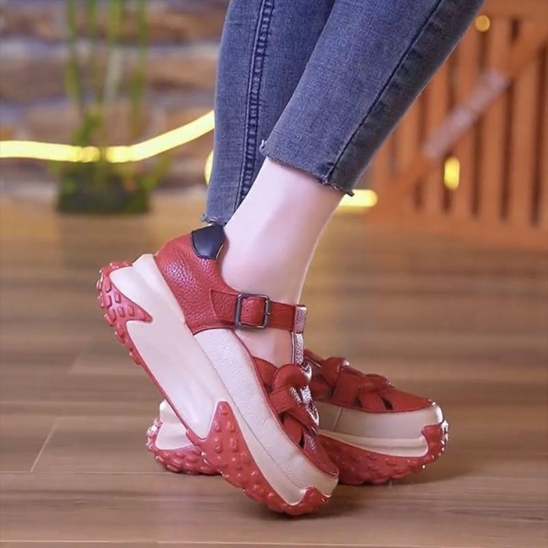 Thick Soled Anti Odor Dad Shoes, Breathable Casual Shoes, New Hollow Out Versatile Sandals for Women