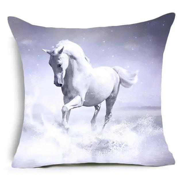 2023 New Horses Cotton Cushion Cover Steed Animal War Horses Home Decorative Pillow Cover for Sofa Car Nordic Pillowcase Vintage