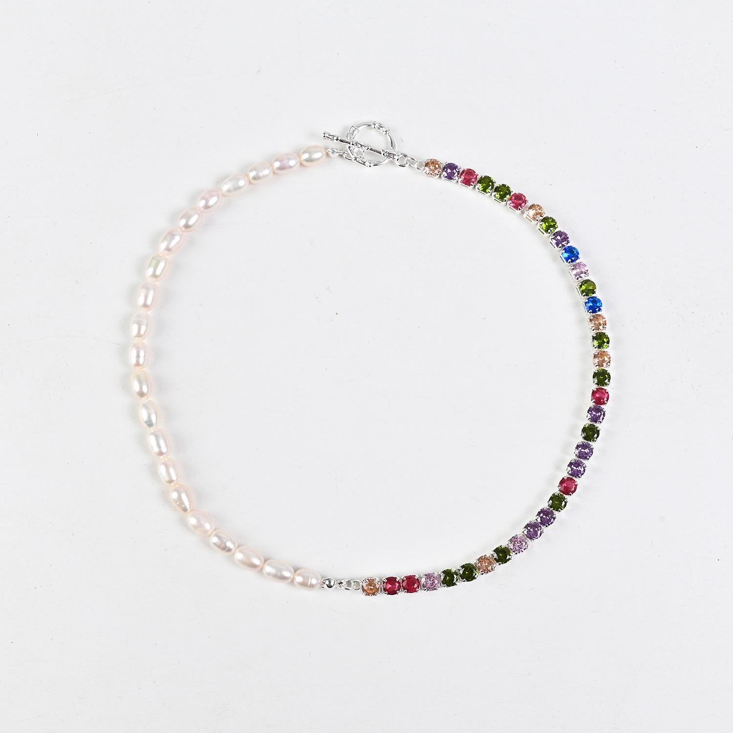 

Rainbow Pearl Pendant Choker: Trendy Influencer Style, Luxe Niche Design