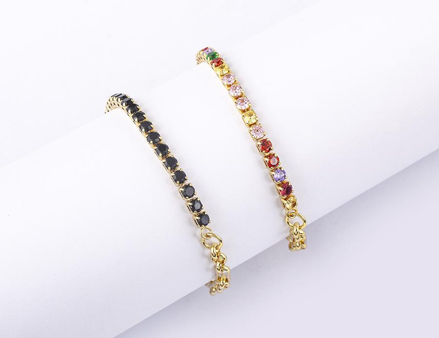 Nidin Classic 5 Colors Bracelets Fashion Paperclip Link Chain Light Luxury Zircon Charm Bangle Women Jewelry Party Fine Gift