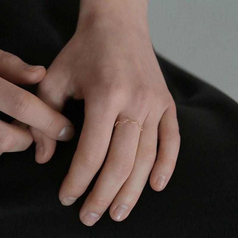 Modernlike 14k basique quotidien ensemble d'anneaux fil d'or superposés