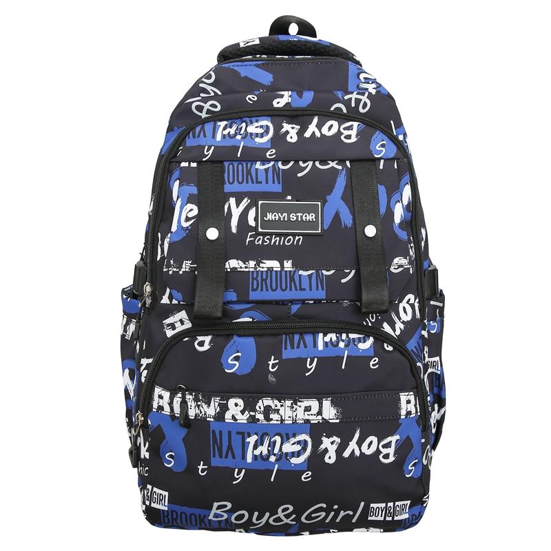 Large Capacity Student Backpack Graffiti Print Campus Backpack Men Lightweight Couple Backpack