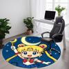 1pc Sailor Moon Office Round Area Rug, Indoor Mat Suitable For Office, Under Office Chairs Bedroom Living Room Home Decor, Room Deco
