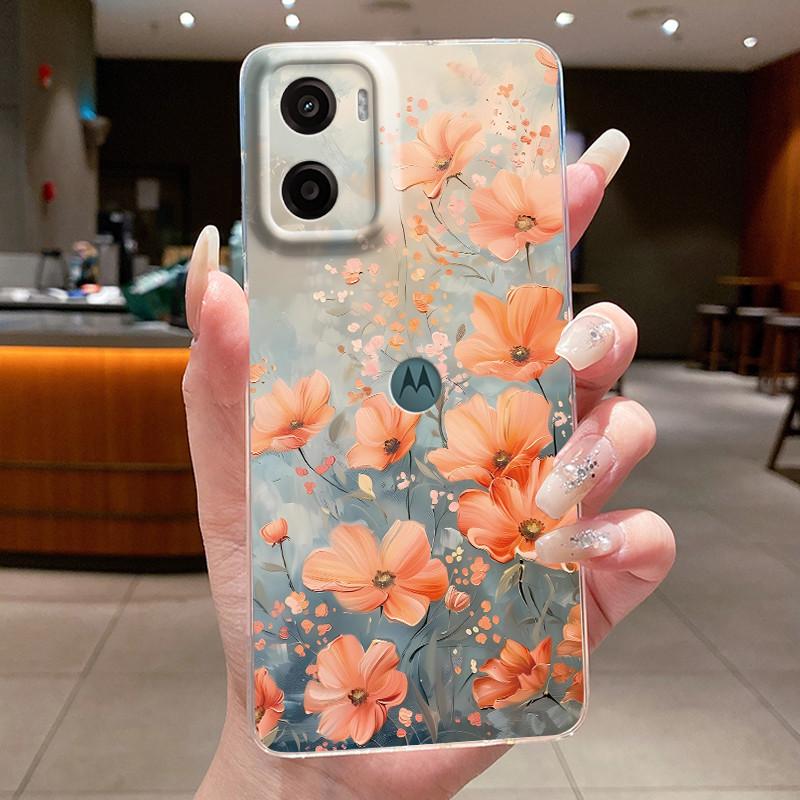 For Motorola Moto G05 E15 Case 2024 Fashion Butterfly Flower Clear Soft Silicone TPU Capa Phone Cover For MotoG05 MotoE15 Fundas