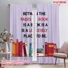 2pcs 2D Flat Printing Curtain Bookshelf Reading Quote Art Polyester Without Electricity Birthday Party Perfect for Booths Studio