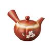 16 X X 9 Red Clay Cherry Blossom Teapot Tokoname Made In Stylish Ale-net Teapot, 13.5 Cm, 300cc, Chrysanthemum-Shaped (Refreshing Strain), Ware,