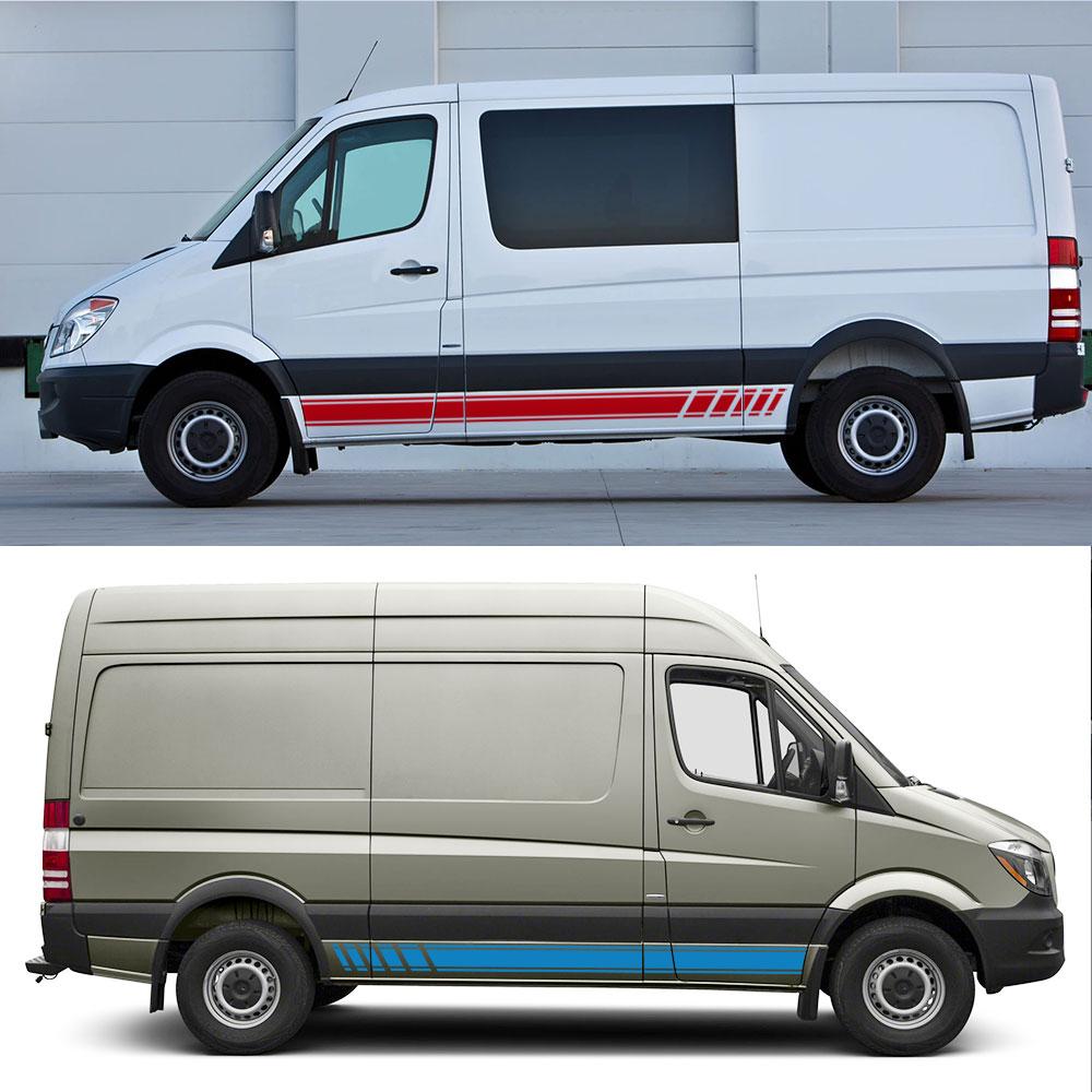 Car Stickers For Mercedes Benz Sprinter W903 W906 W907 Motorhome Stripes Camper Van DIY Graphics Decor Decals Auto Accessories