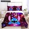Stitch Cute Anime Kids Duvet Cover With Pillowcases Cartoon Bedding Sets Gifts For Girls Boys Kids Adults Queen King Full Size