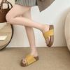 Niche Metal Toe Slippers Women's Summer Wear 2025 New French Flat Sandals Beach Sandals Women