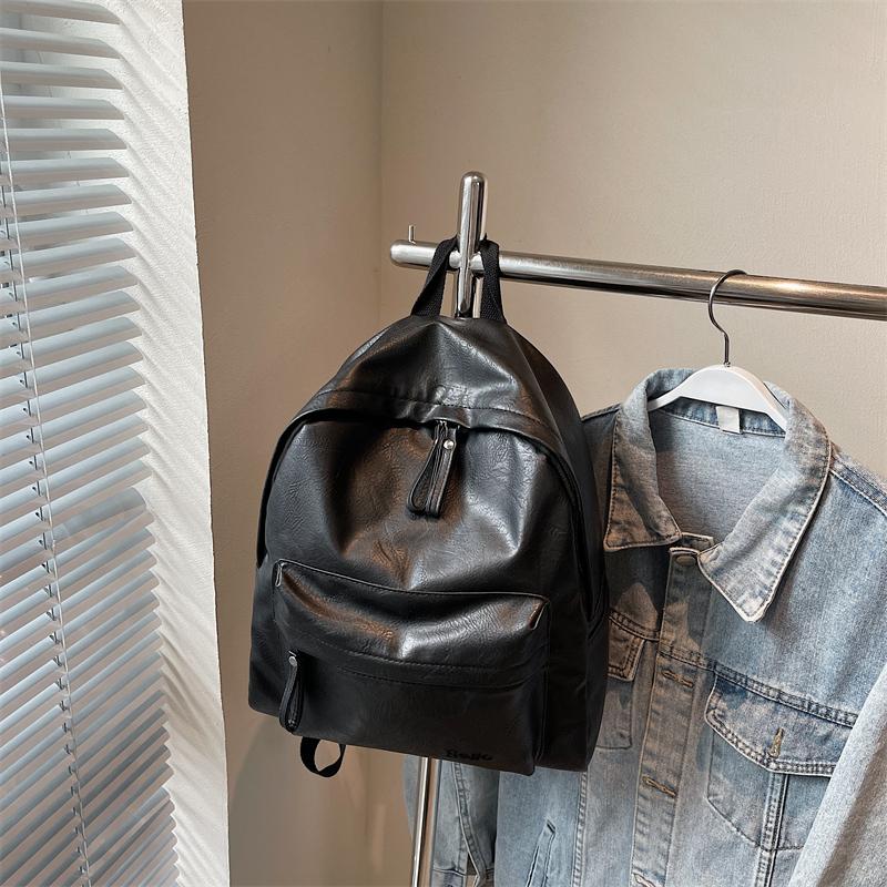 Fashionable PU Leather Backpack with Adjustable Shoulder Straps Simple Design Suitable for Daily Use Travel Shopping and Other Scenarios No Pendant