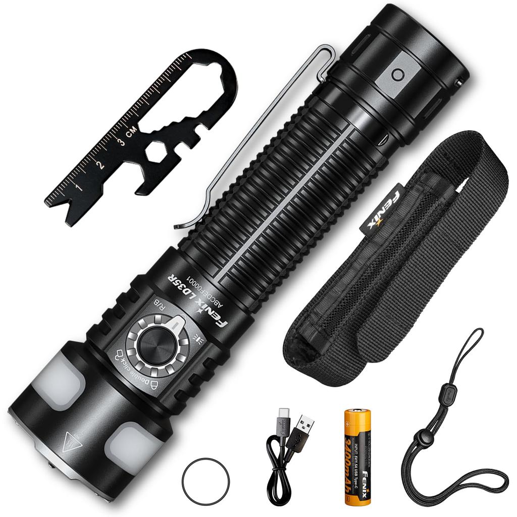 Fenix LD35R Rechargeable LED 1800 IP68 101 Hours 54 Minutes of Battery 337M Beam Portable High Ultra Perfect for Outdoor and 3400mAh Battery Powered