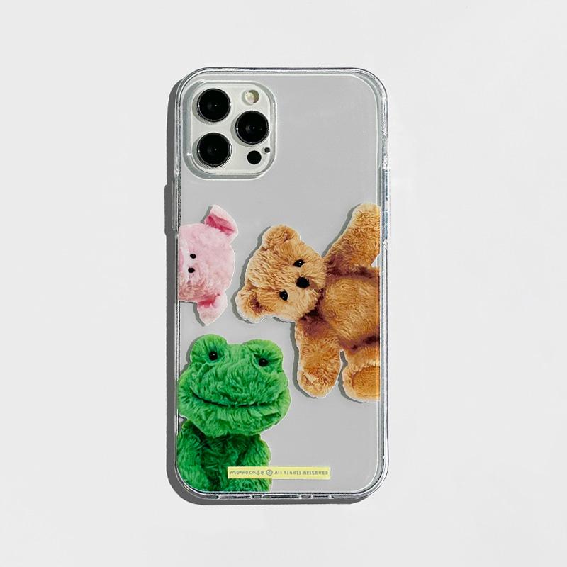 Y2K Ins Korean Stickers Phone Case For iPhone 17 16 16e 15 14 13 12 11 Mini Pro Max X XR XSMax 7 8 Air Plus Transparent