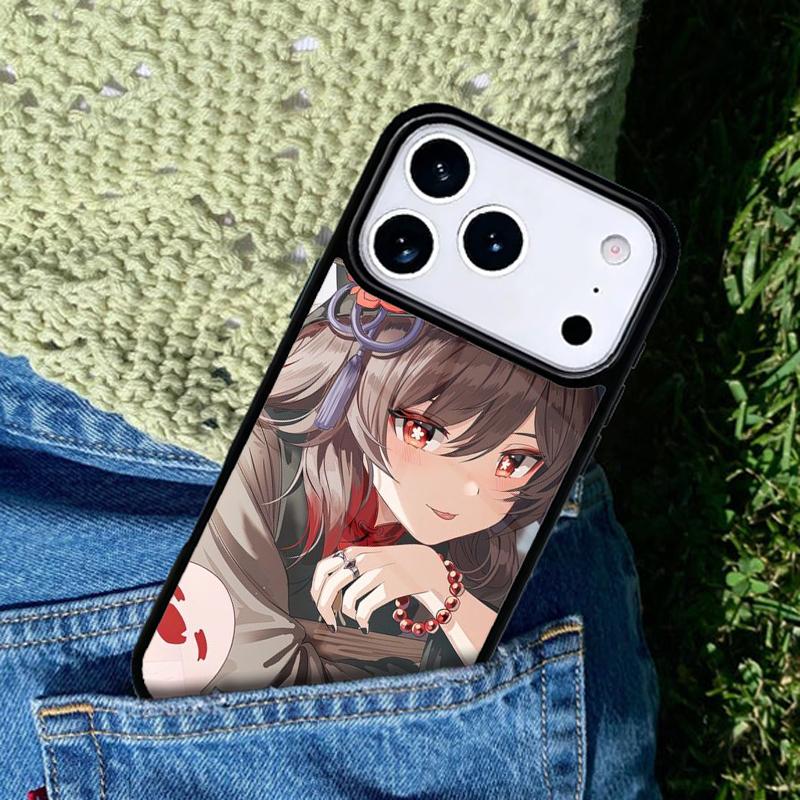 Hu Tao Genshin Impact Cartoon Phone Case Cover Compatible with for IPhone 17air 16e 15 14 13 12 11Pro Max 17 Air